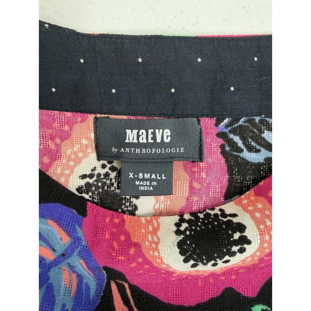 Maeve by Anthropologie Magnolia Tunic Dress XS Colorful Floral Garden Boho - Picture 5 of 13